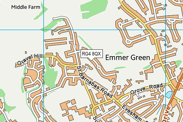 RG4 8QX map - OS VectorMap District (Ordnance Survey)