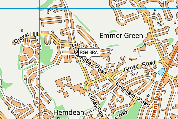 RG4 8RA map - OS VectorMap District (Ordnance Survey)