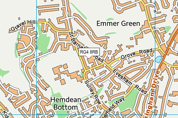 RG4 8RB map - OS VectorMap District (Ordnance Survey)
