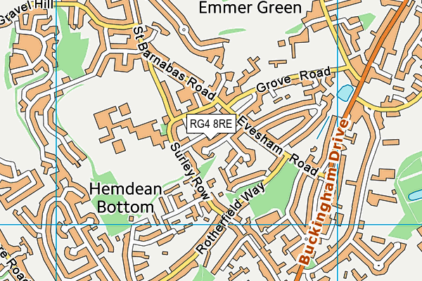 RG4 8RE map - OS VectorMap District (Ordnance Survey)
