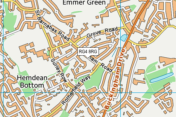 RG4 8RG map - OS VectorMap District (Ordnance Survey)