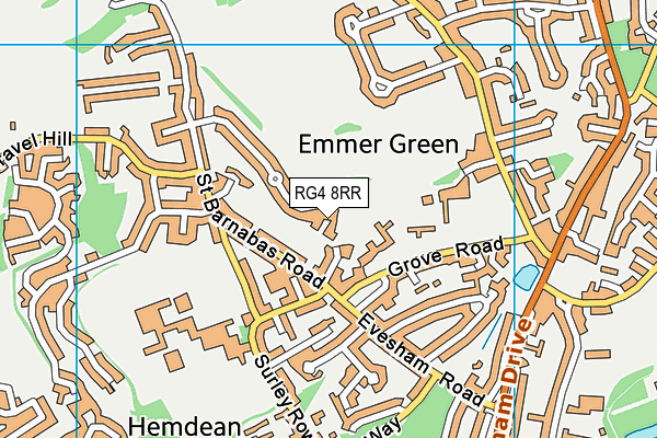 RG4 8RR map - OS VectorMap District (Ordnance Survey)
