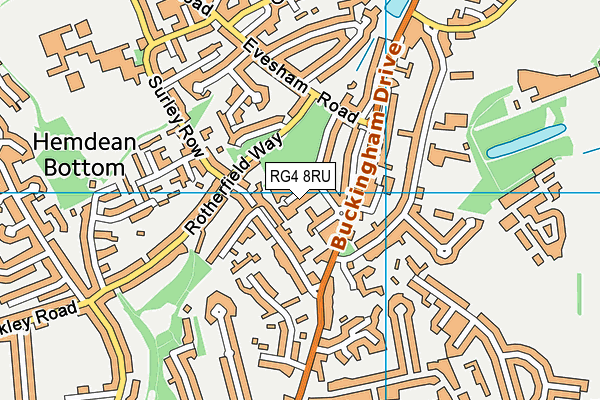 RG4 8RU map - OS VectorMap District (Ordnance Survey)