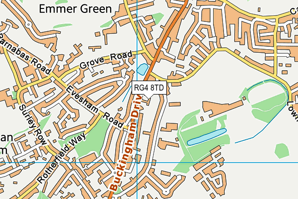 RG4 8TD map - OS VectorMap District (Ordnance Survey)