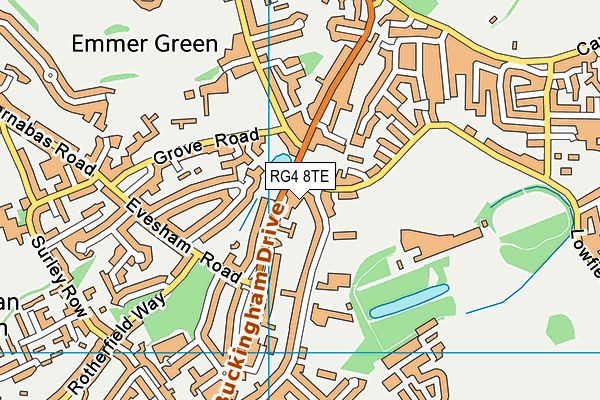 RG4 8TE map - OS VectorMap District (Ordnance Survey)