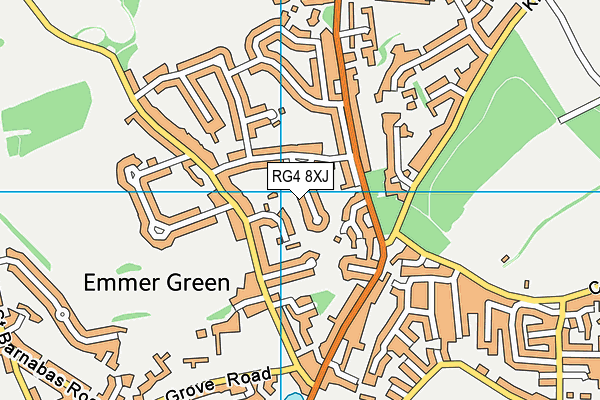 RG4 8XJ map - OS VectorMap District (Ordnance Survey)