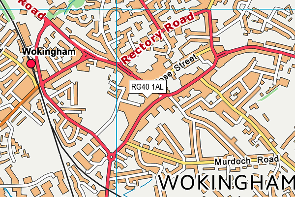 RG40 1AL map - OS VectorMap District (Ordnance Survey)