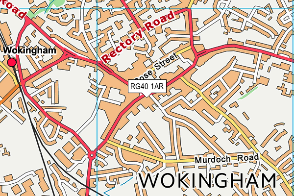 RG40 1AR map - OS VectorMap District (Ordnance Survey)