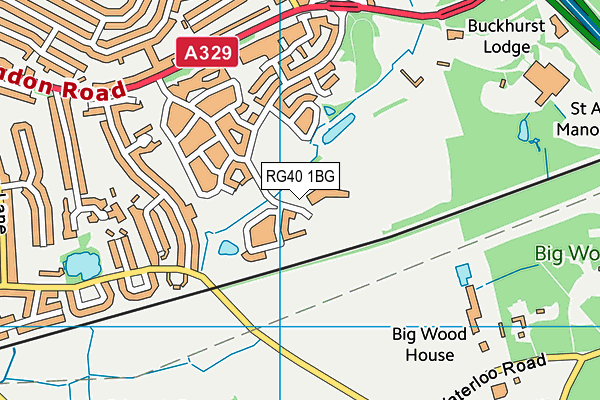 RG40 1BG map - OS VectorMap District (Ordnance Survey)