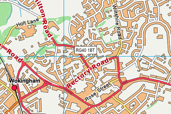 RG40 1BT map - OS VectorMap District (Ordnance Survey)