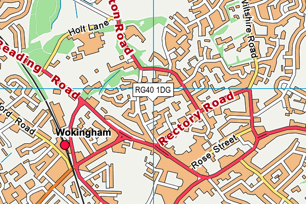 RG40 1DG map - OS VectorMap District (Ordnance Survey)