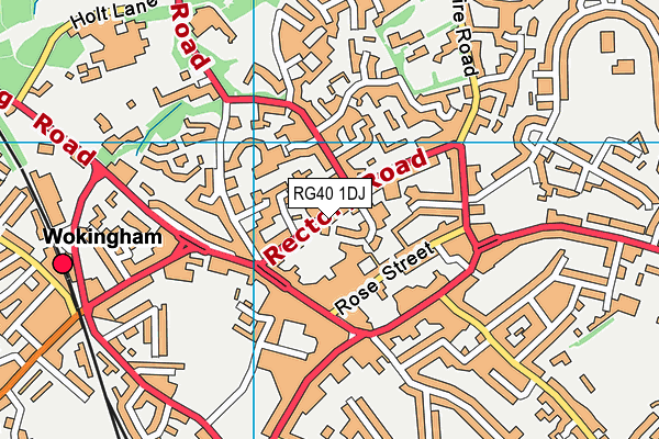 RG40 1DJ map - OS VectorMap District (Ordnance Survey)