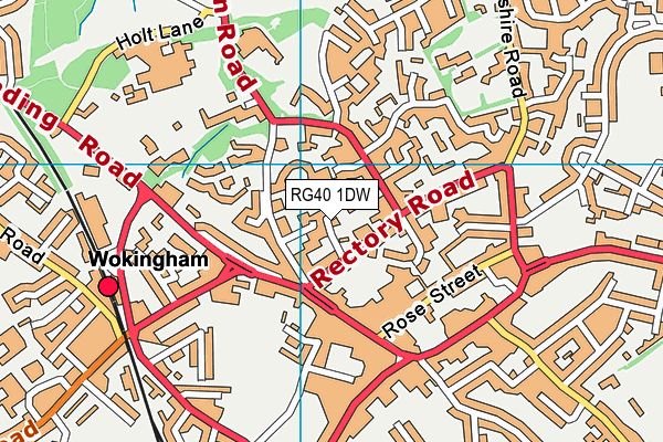 RG40 1DW map - OS VectorMap District (Ordnance Survey)