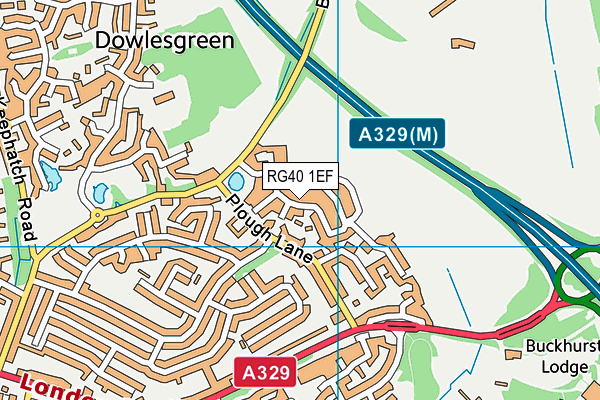 RG40 1EF map - OS VectorMap District (Ordnance Survey)