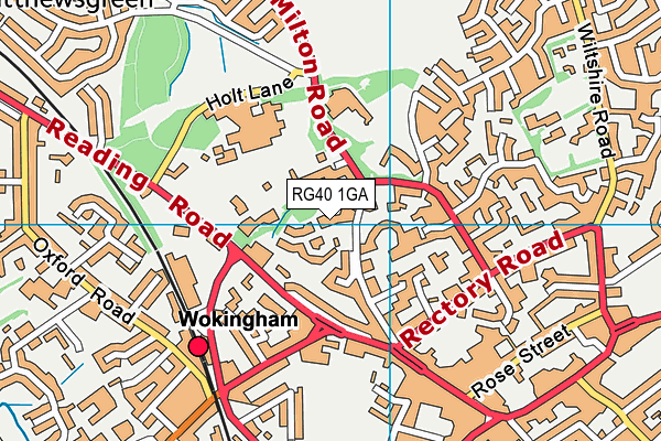 RG40 1GA map - OS VectorMap District (Ordnance Survey)