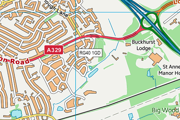 RG40 1GD map - OS VectorMap District (Ordnance Survey)