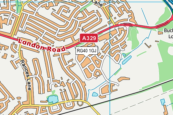 RG40 1GJ map - OS VectorMap District (Ordnance Survey)