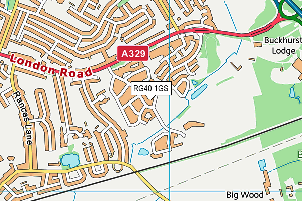 RG40 1GS map - OS VectorMap District (Ordnance Survey)