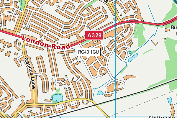 RG40 1GU map - OS VectorMap District (Ordnance Survey)