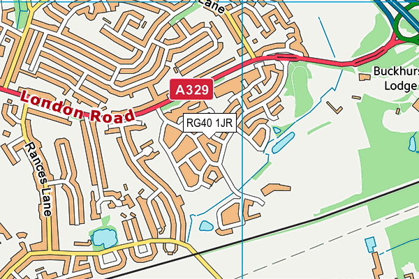 RG40 1JR map - OS VectorMap District (Ordnance Survey)