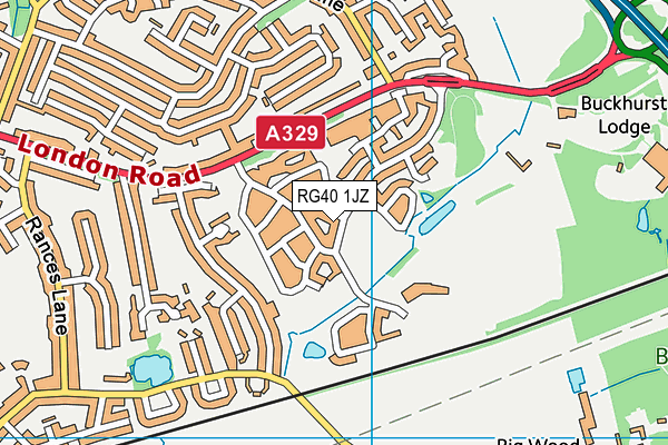 RG40 1JZ map - OS VectorMap District (Ordnance Survey)