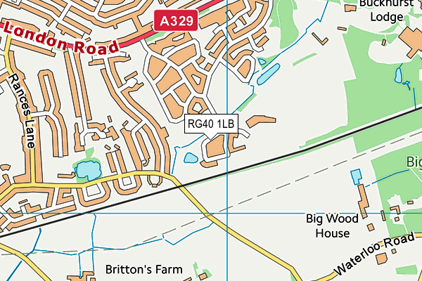 RG40 1LB map - OS VectorMap District (Ordnance Survey)