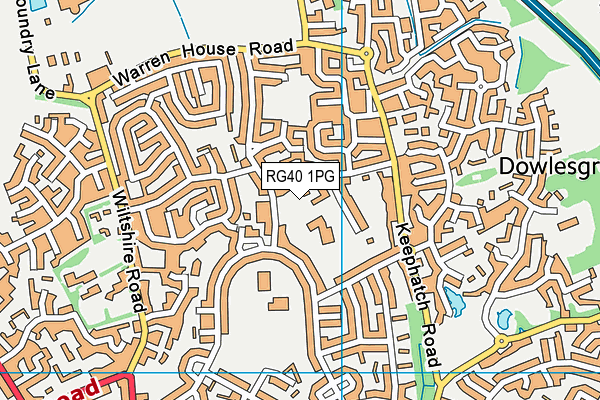 RG40 1PG map - OS VectorMap District (Ordnance Survey)
