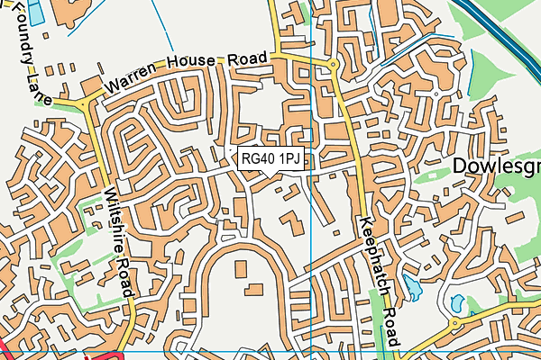 RG40 1PJ map - OS VectorMap District (Ordnance Survey)