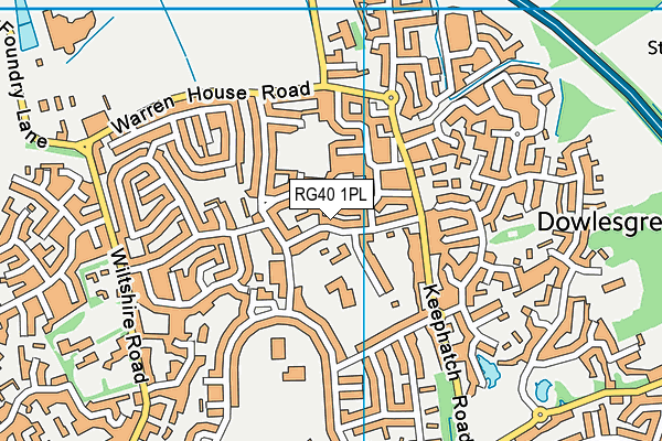 RG40 1PL map - OS VectorMap District (Ordnance Survey)