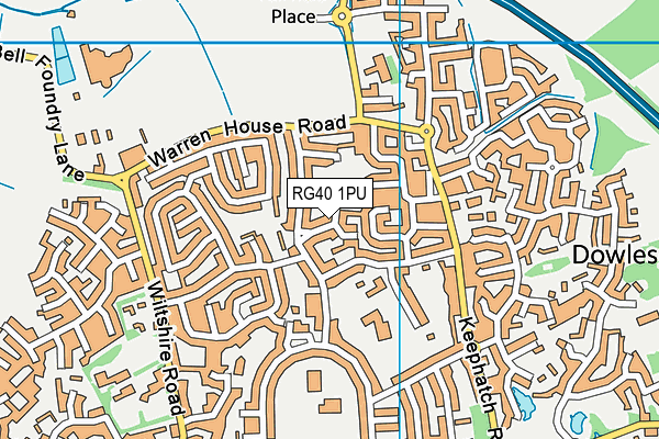 RG40 1PU map - OS VectorMap District (Ordnance Survey)