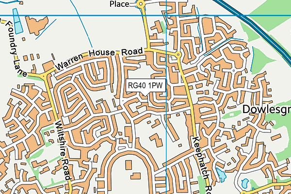 RG40 1PW map - OS VectorMap District (Ordnance Survey)