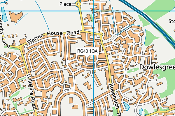 RG40 1QA map - OS VectorMap District (Ordnance Survey)