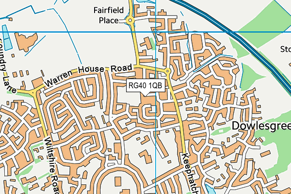 RG40 1QB map - OS VectorMap District (Ordnance Survey)