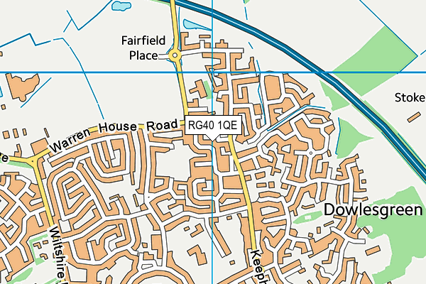 RG40 1QE map - OS VectorMap District (Ordnance Survey)