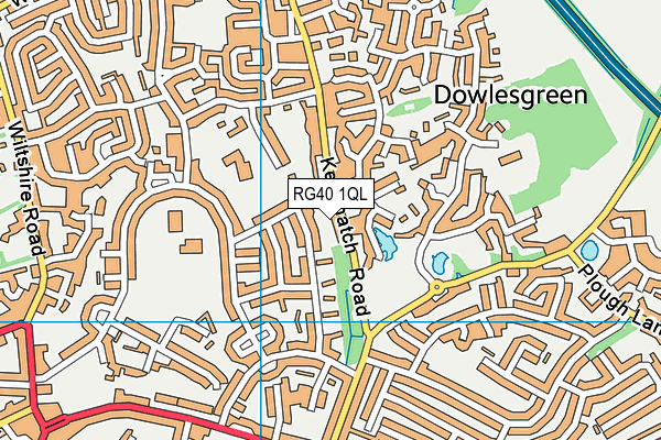 RG40 1QL map - OS VectorMap District (Ordnance Survey)