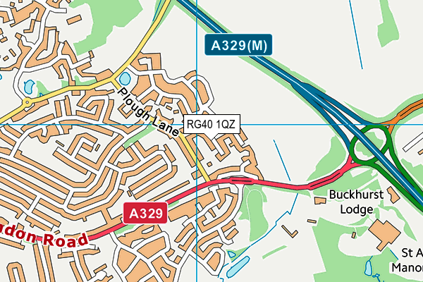 RG40 1QZ map - OS VectorMap District (Ordnance Survey)