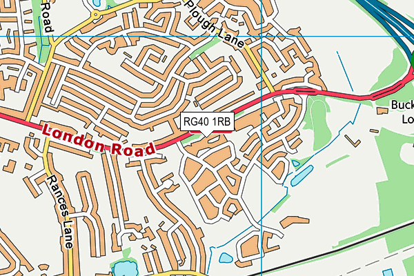 RG40 1RB map - OS VectorMap District (Ordnance Survey)