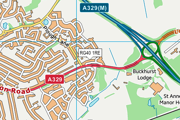 RG40 1RE map - OS VectorMap District (Ordnance Survey)