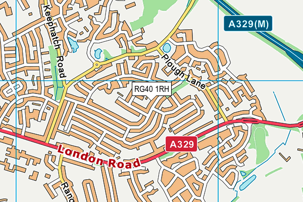 RG40 1RH map - OS VectorMap District (Ordnance Survey)