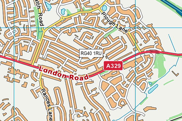 RG40 1RU map - OS VectorMap District (Ordnance Survey)