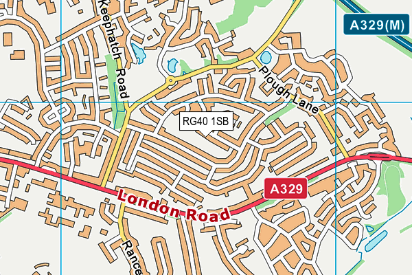 RG40 1SB map - OS VectorMap District (Ordnance Survey)