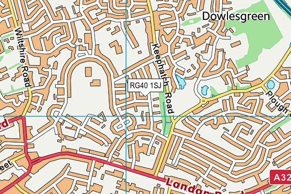 RG40 1SJ map - OS VectorMap District (Ordnance Survey)