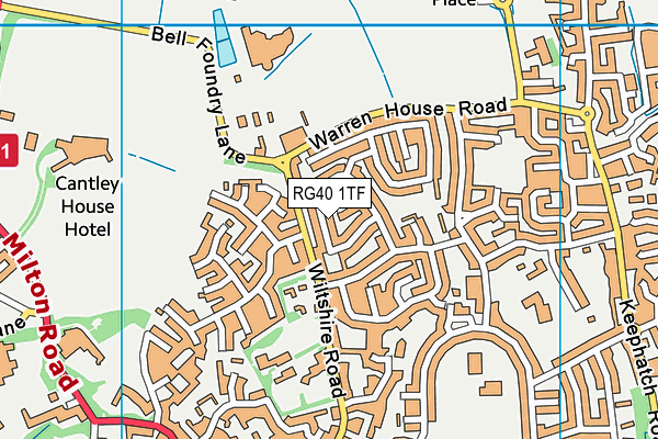 RG40 1TF map - OS VectorMap District (Ordnance Survey)