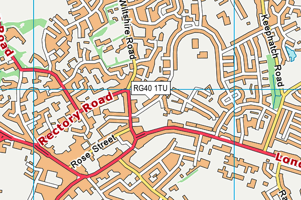 RG40 1TU map - OS VectorMap District (Ordnance Survey)