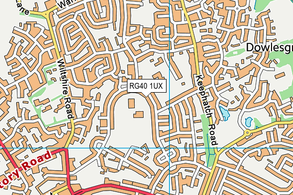 RG40 1UX map - OS VectorMap District (Ordnance Survey)