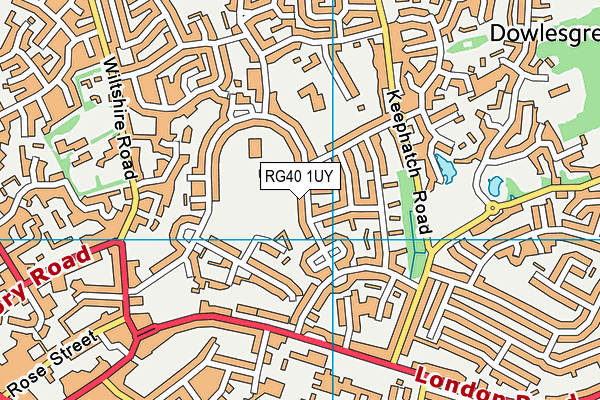 RG40 1UY map - OS VectorMap District (Ordnance Survey)