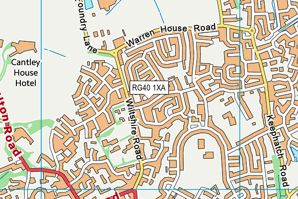 RG40 1XA map - OS VectorMap District (Ordnance Survey)