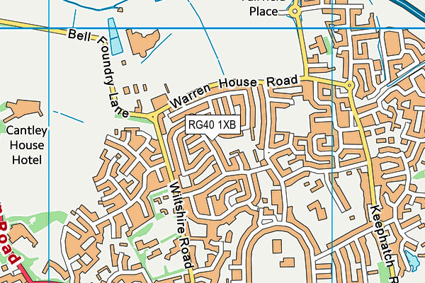 RG40 1XB map - OS VectorMap District (Ordnance Survey)