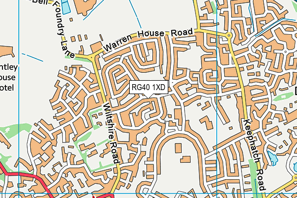RG40 1XD map - OS VectorMap District (Ordnance Survey)