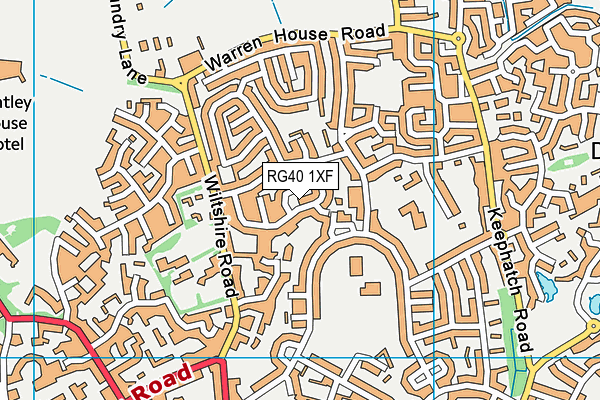 RG40 1XF map - OS VectorMap District (Ordnance Survey)